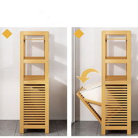 Bamboo 2-in-1 Laundry Hamper Side Table with 2 Shelves and Clothes Basket Furniture Kings Warehouse 
