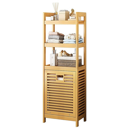 Bamboo 2-in-1 Laundry Hamper Side Table with 2 Shelves and Clothes Basket Furniture Kings Warehouse 
