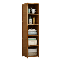 Bamboo 5-Shelf Bookcase – Tall Display Storage Rack Stand for Living Room, Bedroom, Office or Home Organisation Furniture Kings Warehouse 