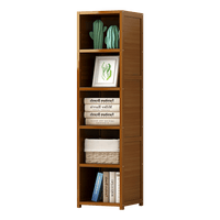 Bamboo 5-Shelf Bookcase – Tall Display Storage Rack Stand for Living Room, Bedroom, Office or Home Organisation Furniture Kings Warehouse 