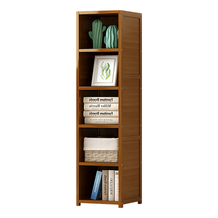 Bamboo 5-Shelf Bookcase – Tall Display Storage Rack Stand for Living Room, Bedroom, Office or Home Organisation Furniture Kings Warehouse 