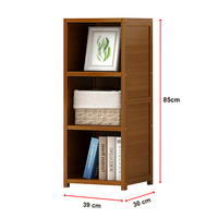 Bamboo Adjustable Shelf Bookcase Display Storage Rack Stand Livingroom Bedroom Furniture Kings Warehouse 
