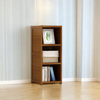 Bamboo Adjustable Shelf Bookcase Display Storage Rack Stand Livingroom Bedroom Furniture Kings Warehouse 