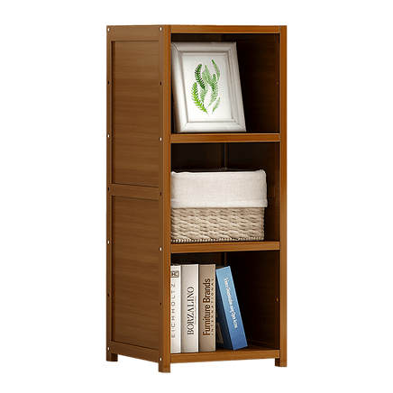 Bamboo Adjustable Shelf Bookcase Display Storage Rack Stand Livingroom Bedroom Furniture Kings Warehouse 