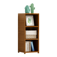 Bamboo Adjustable Shelf Bookcase Display Storage Rack Stand Livingroom Bedroom Kings Warehouse 