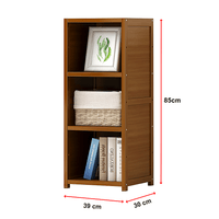 Bamboo Adjustable Shelf Bookcase Display Storage Rack Stand Livingroom Bedroom Kings Warehouse 
