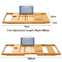 Bamboo Bathtub Bath tub Tray Table Caddy Tray Cellphone,Book,Tray Wineglass Holder Kings Warehouse 