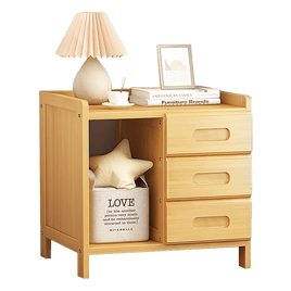 Bamboo Bedside Table Nightstand Storage Bedroom Sofa Side Stand Furniture Kings Warehouse 