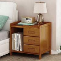 Bamboo Bedside Table Nightstand Storage Bedroom Sofa Side Stand Furniture Kings Warehouse 