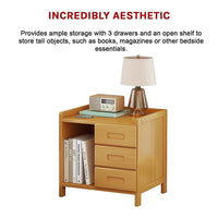 Bamboo Bedside Table Nightstand Storage Bedroom Sofa Side Stand Furniture Kings Warehouse 