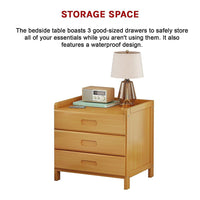 Bamboo Bedside Table Nightstand Storage Bedroom Sofa Side Stand Furniture Kings Warehouse 
