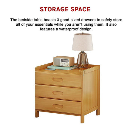 Bamboo Bedside Table Nightstand Storage Bedroom Sofa Side Stand Furniture Kings Warehouse 