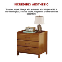 Bamboo Bedside Table Nightstand Storage Bedroom Sofa Side Stand Furniture Kings Warehouse 