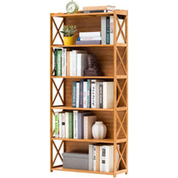 Bamboo Bookshelf Storage Rack Shelf Stand Bookcase Holder Display Drawers Furniture Kings Warehouse 