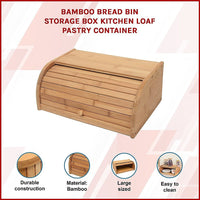 Bamboo Bread Bin Storage Box Kitchen Loaf Pastry Container Home & Garden Kings Warehouse 