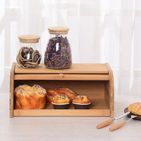 Bamboo Bread Bin Storage Box Kitchen Loaf Pastry Container Home & Garden Kings Warehouse 