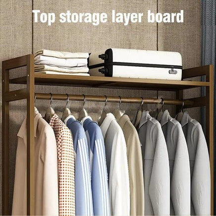 Bamboo Clothes Rack Garment Closet Storage Organizer Hanging Rail Shelf Dress room 110CM Home & Garden Kings Warehouse 