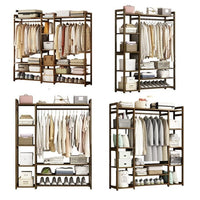 Bamboo Clothes Rack Garment Closet Storage Organizer Hanging Rail Shelf Dress room 120CM Home & Garden Kings Warehouse 