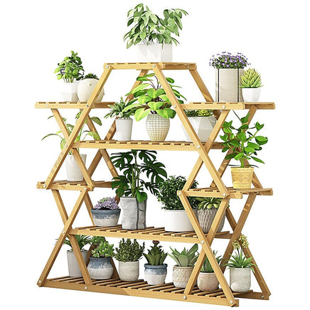 Bamboo Multilayer Flower Plant Bonsai Rack Shelf Stand Porch Lawn Patio Home & Garden Kings Warehouse 