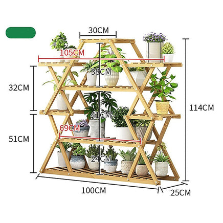 Bamboo Multilayer Flower Plant Bonsai Rack Shelf Stand Porch Lawn Patio Home & Garden Kings Warehouse 