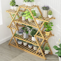 Bamboo Multilayer Flower Plant Bonsai Rack Shelf Stand Porch Lawn Patio Home & Garden Kings Warehouse 