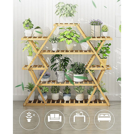 Bamboo Multilayer Flower Plant Bonsai Rack Shelf Stand Porch Lawn Patio Home & Garden Kings Warehouse 