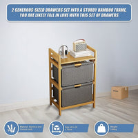 Bamboo Shelf with Storage Hamper - Wooden Bamboo Removable Bags Furniture Kings Warehouse 