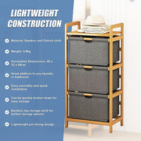 Bamboo Shelf with Storage Hamper - Wooden Bamboo Removable Bags Home & Garden Kings Warehouse 