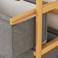 Bamboo Shelf with Storage Hamper - Wooden Bamboo Removable Bags Home & Garden Kings Warehouse 