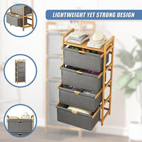 Bamboo Shelf with Storage Hamper - Wooden Bamboo Removable Bags Home & Garden Kings Warehouse 