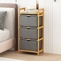 Bamboo Shelf with Storage Hamper - Wooden Bamboo Removable Bags Home & Garden Kings Warehouse 