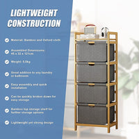 Bamboo Shelf with Storage Hamper - Wooden Bamboo Removable Bags Home & Garden Kings Warehouse 