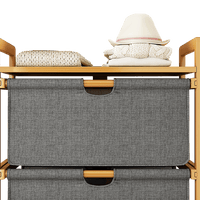 Bamboo Shelf with Storage Hamper – Wooden Organiser with 2 Removable Laundry Bags Furniture Kings Warehouse 