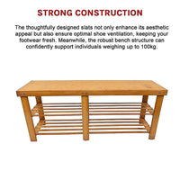 Bamboo Shoe Rack Wooden Bench Storage Organiser Cabinet Holder Stool Furniture Kings Warehouse 