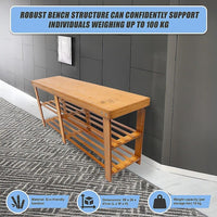 Bamboo Shoe Rack Wooden Bench Storage Organiser Cabinet Holder Stool Furniture Kings Warehouse 