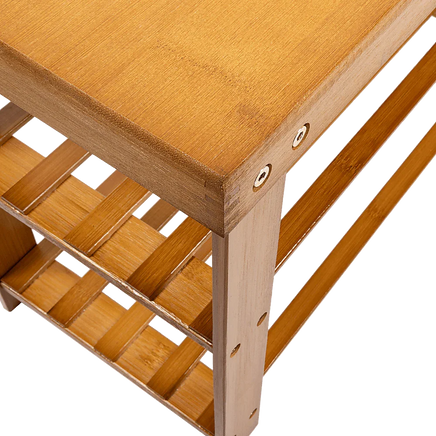 Bamboo Shoe Rack Wooden Bench Storage Organiser Cabinet Holder Stool Furniture Kings Warehouse 