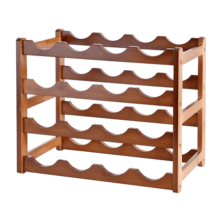 Bamboo Stackable Modular Freestanding Countertop Wine Shelf Rack Furniture Kings Warehouse 
