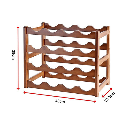 Bamboo Stackable Modular Freestanding Countertop Wine Shelf Rack Furniture Kings Warehouse 