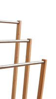 Bamboo Towel Bar Metal Holder Rack 3-Tier Freestanding for Bathroom and Bedroom Home & Garden Kings Warehouse 