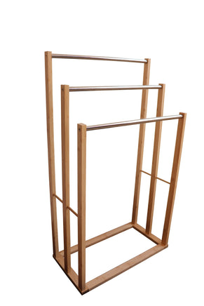 Bamboo Towel Bar Metal Holder Rack 3-Tier Freestanding for Bathroom and Bedroom Home & Garden Kings Warehouse 