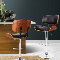 Bar Stools Gas Lift Leather Black Furniture Kings Warehouse 