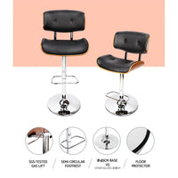 Bar Stools Gas Lift Leather Black Furniture Kings Warehouse 