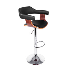 Bar Stools Gas Lift Leather w/Armrest Black Furniture Kings Warehouse 