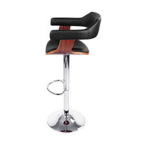 Bar Stools Gas Lift Leather w/Armrest Black Furniture Kings Warehouse 