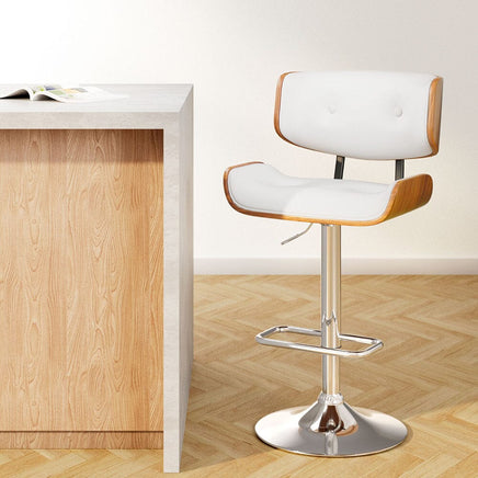 Bar Stools Gas Lift Leather White Furniture Kings Warehouse 