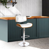 Bar Stools Gas Lift Leather White Furniture Kings Warehouse 