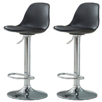 Bar Stools Kitchen Bar Stool Leather Barstools Swivel Gas Lift Counter Chairs x2 BS8402 Black Furniture Kings Warehouse 