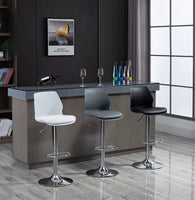 Bar Stools Kitchen Bar Stool Leather Barstools Swivel Gas Lift Counter Chairs x2 BS8404 Black Furniture Kings Warehouse 