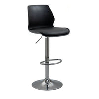 Bar Stools Kitchen Bar Stool Leather Barstools Swivel Gas Lift Counter Chairs x2 BS8404 Black Furniture Kings Warehouse 