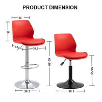 Bar Stools Kitchen Bar Stool Leather Barstools Swivel Gas Lift Counter Chairs x2 BS8404 Black Furniture Kings Warehouse 